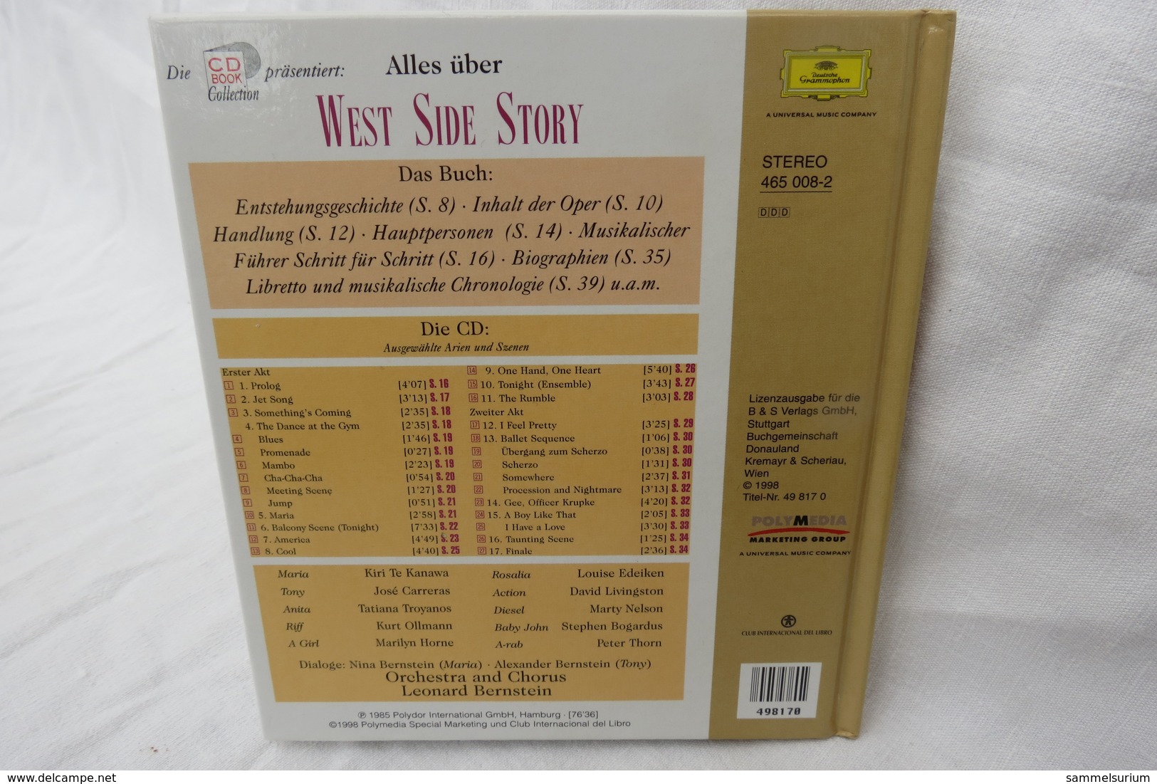 CD "West Side Story / Leonard Bernstein" Mit Buch Aus Der CD Book Collection (gepflegter Zustand) - Oper & Operette