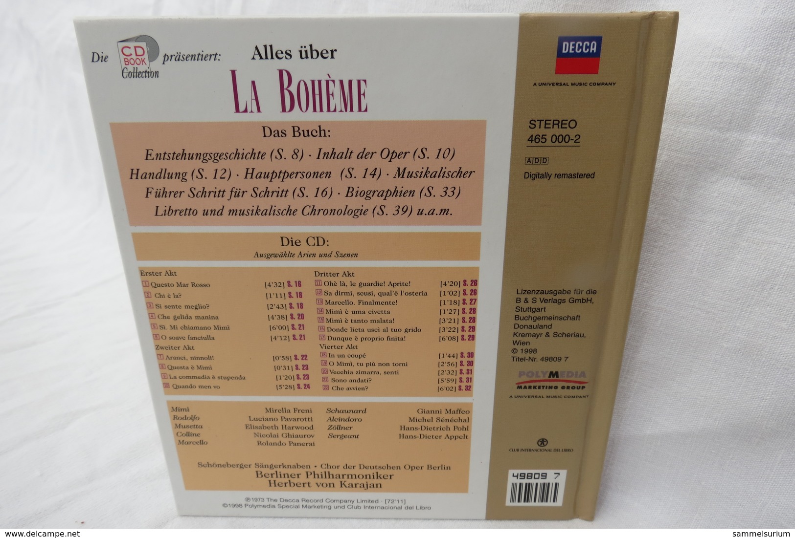CD "La Bohème / Giacomo Puccini" Mit Buch Aus Der CD Book Collection (gepflegter Zustand) - Opera