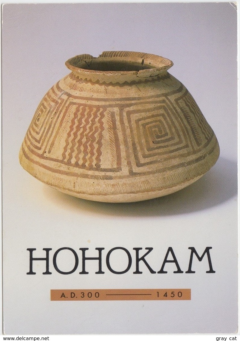 HOHOKAM, A.D. 300-1450, Sacaton Red-on-buff Jar, Casa Grande National Monument, Arizona, Unused Postcard [21047] - Ancient World