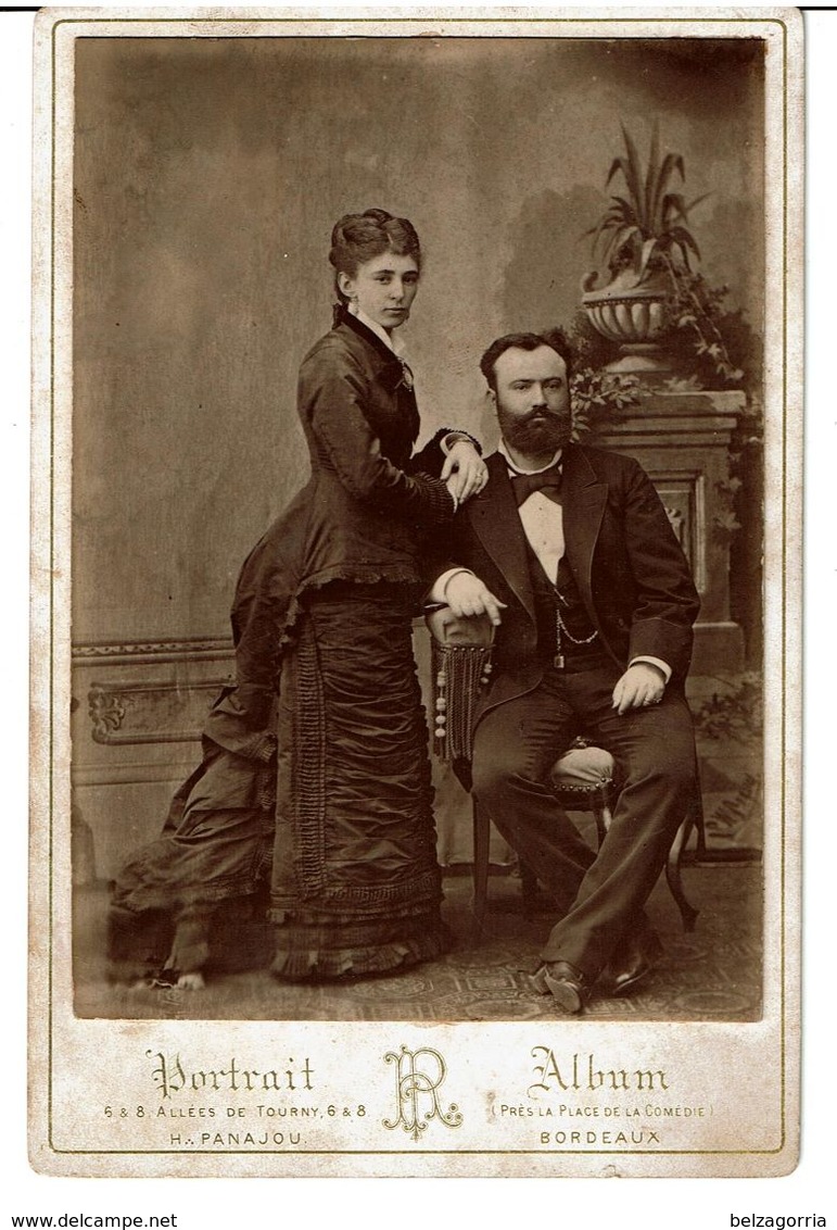 BORDEAUX 33-  PHOTOGRAPHIE Du PHOTOGRAPHE PANAJOU  H. à  BORDEAUX - Couple,Notable - Anciennes (Av. 1900)