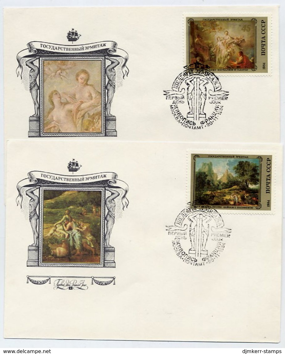 SOVIET UNION 1984 French Paintings Set On 5 FDCs.  Michel 5452-56 - FDC