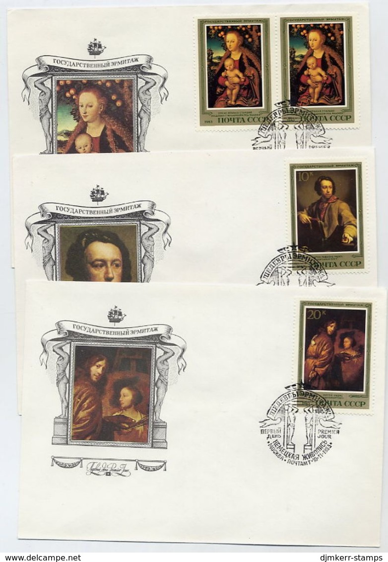 SOVIET UNION 1983 German Paintings Set On 5 FDCs.  Michel 5329-33 - FDC