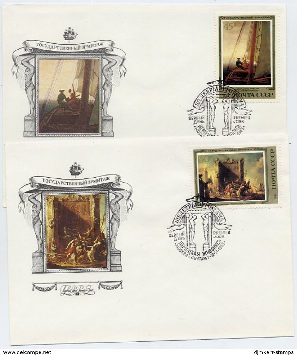 SOVIET UNION 1983 German Paintings Set On 5 FDCs.  Michel 5329-33 - FDC