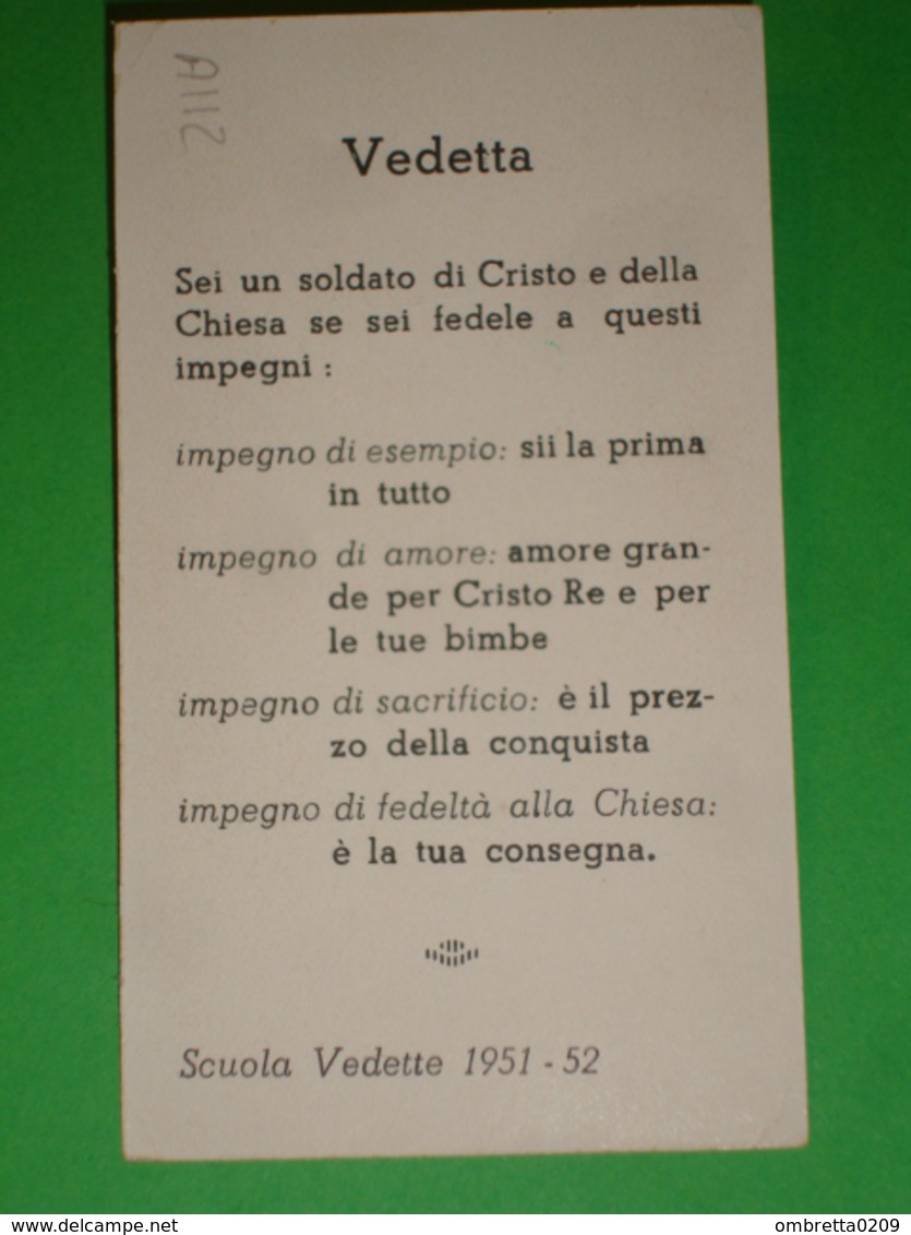 AR Dep. A112 /SCUOLA VEDETTE 1951 /52 - Santino Gesù Bambino - Andachtsbilder