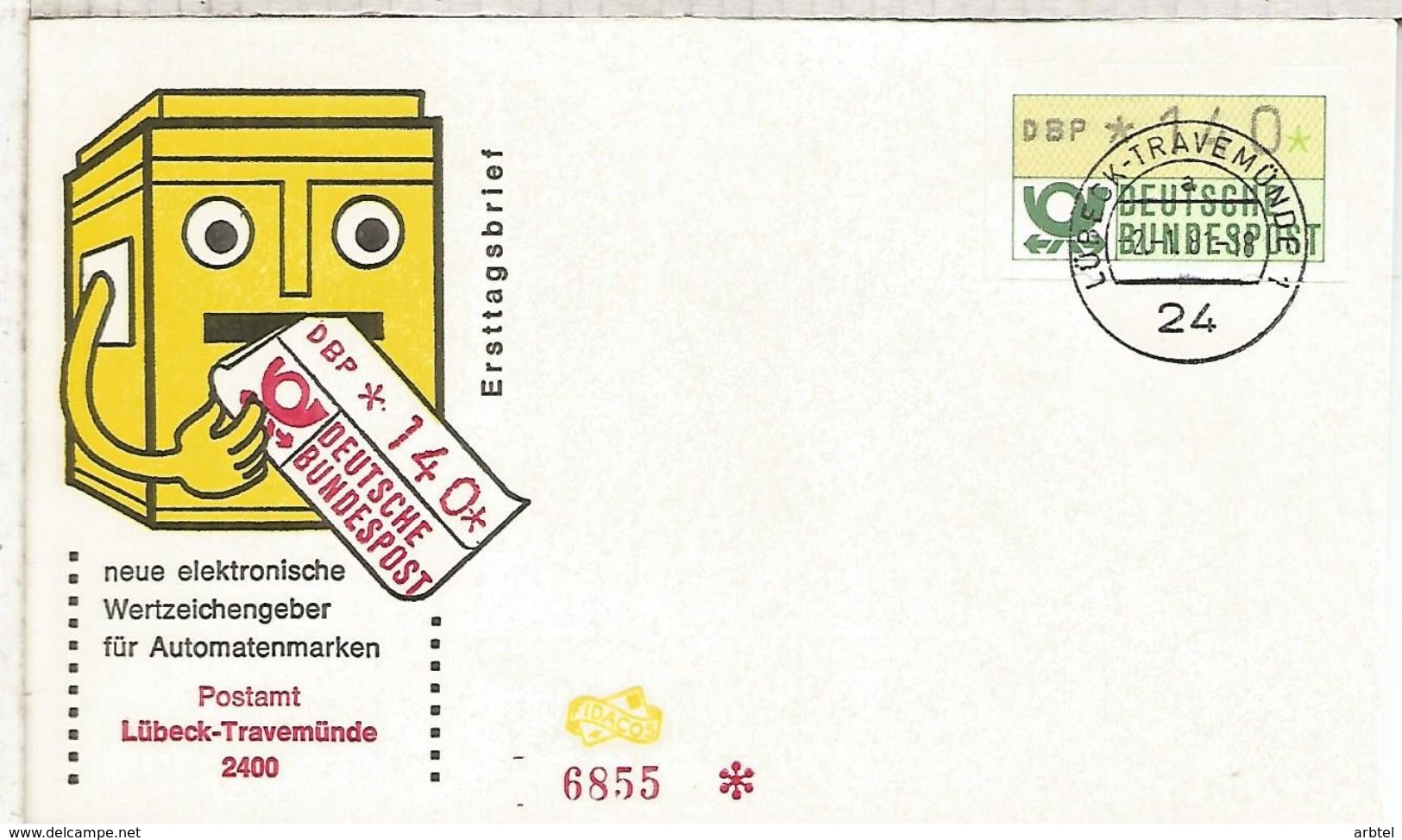 ALEMANIA FDC ATM LÜBECK TRAVEMÜNDE - Cartas & Documentos