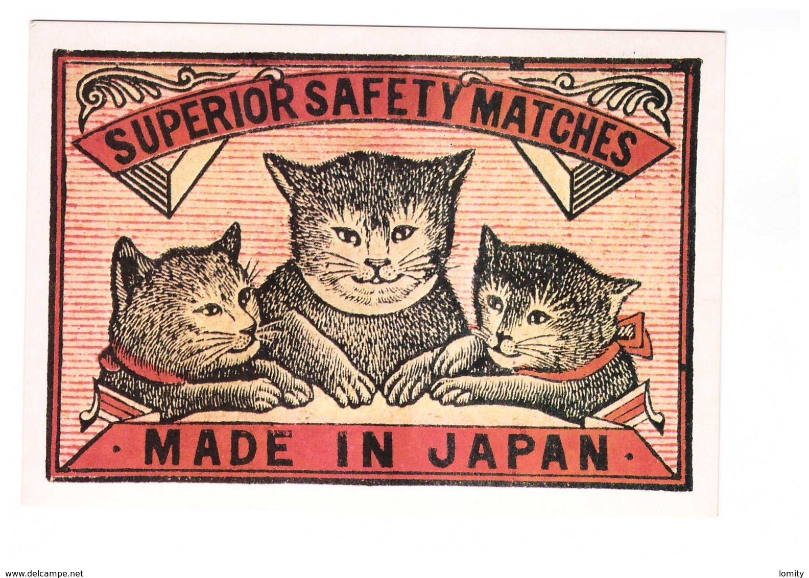 Pub Publicité étiquette Boite D' Allumettes Japonaise Début XXe Siecle Japanese Matchbox CPM N°1 Chat Cat - Publicité