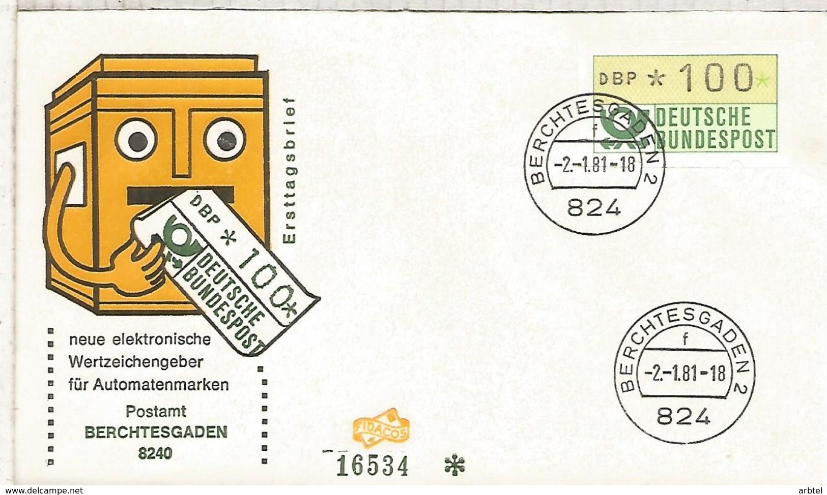 ALEMANIA FDC ATM BERCHTESGADEN - Cartas & Documentos