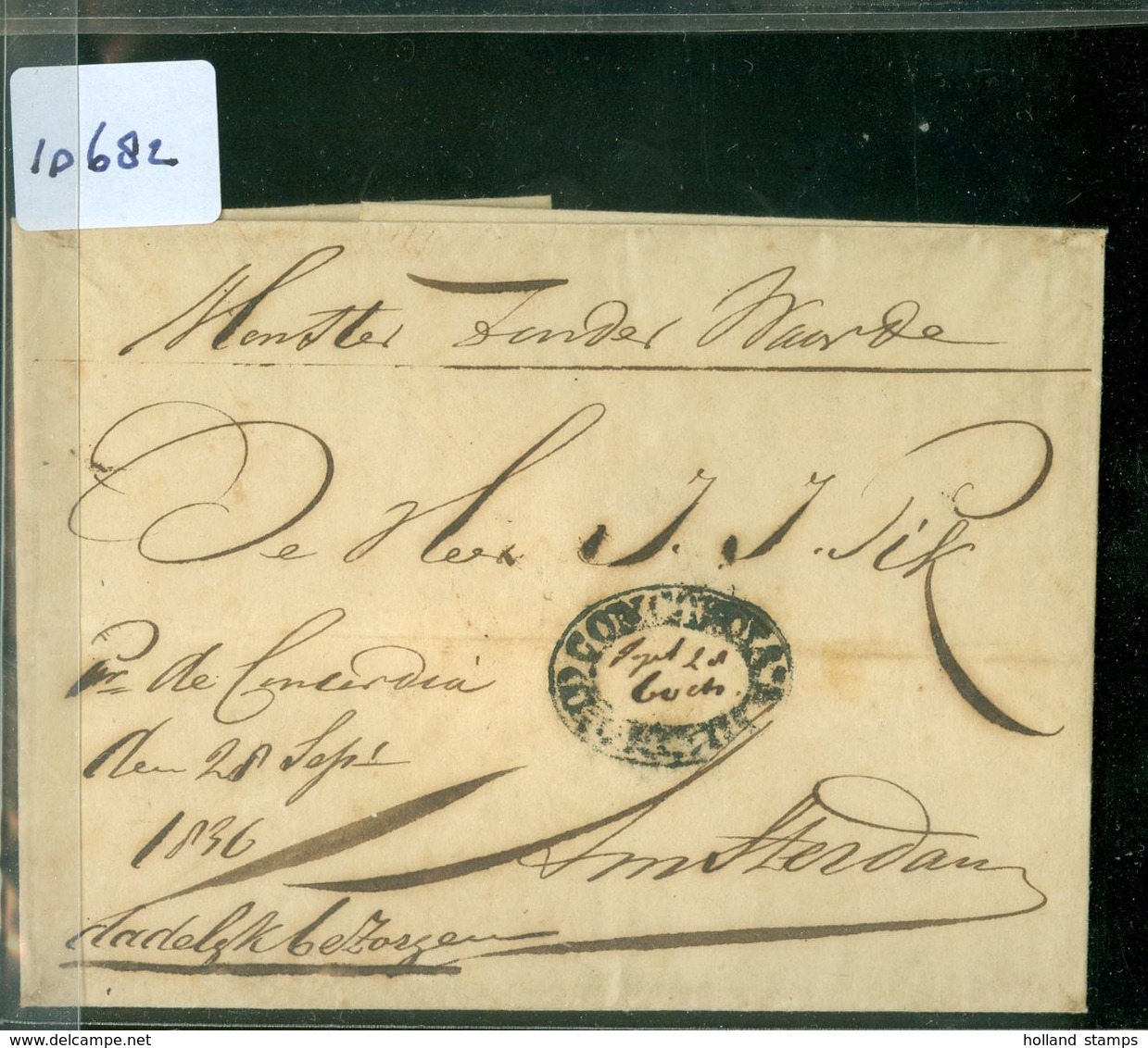 BRIEFOMSLAG Uit 1836 MET MONSTER ZONDER WAARDE Gelopen Naar De Heer PIK Te  AMSTERDAM * AZ ROOD LAKZEGEL (16.682) - ...-1852 Prephilately