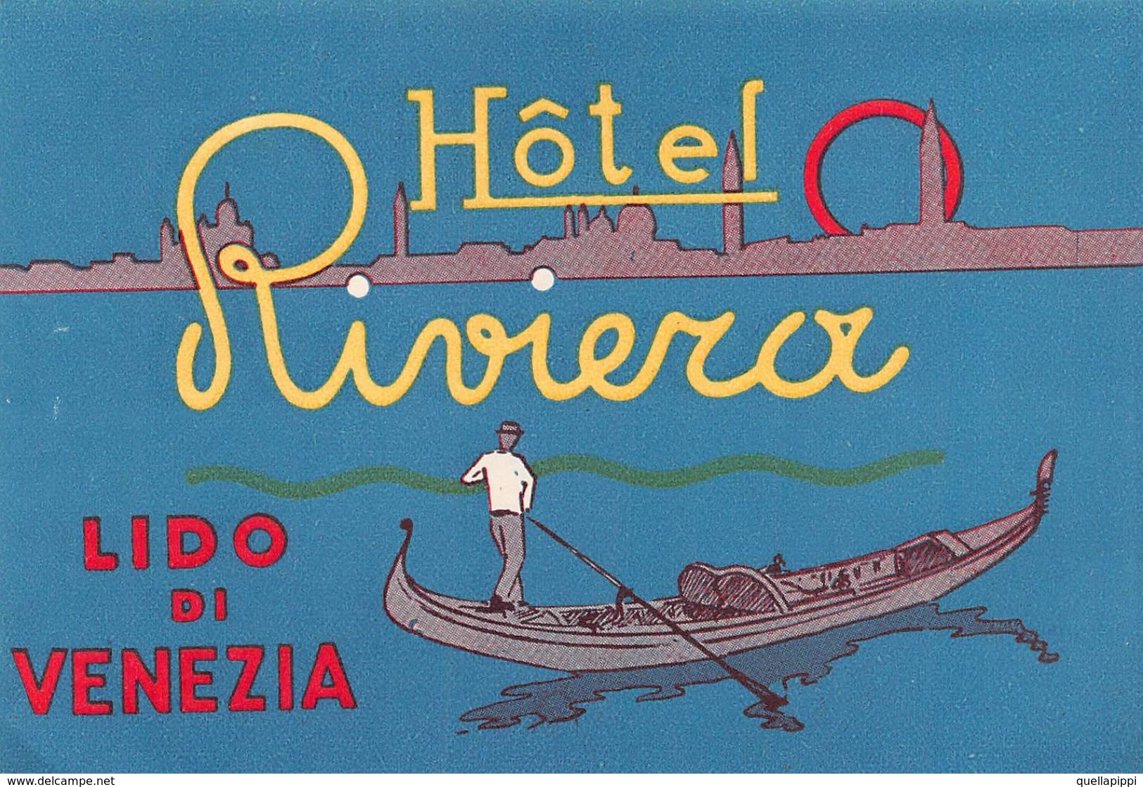 D7545 "ITALIA - LIDO DI  VENEZIA -  HOTEL RIVIERA " ETIC. ORIG. LUGGAGE LABEL - Adesivi Di Alberghi