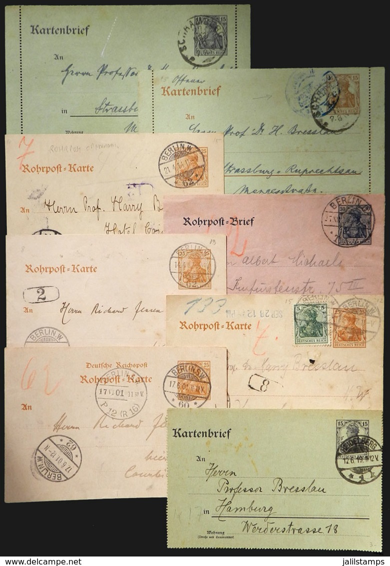 19 GERMANY: 8 Interesting Old Postal Stationeries, All Used, Very Nice Lot! - Sonstige & Ohne Zuordnung