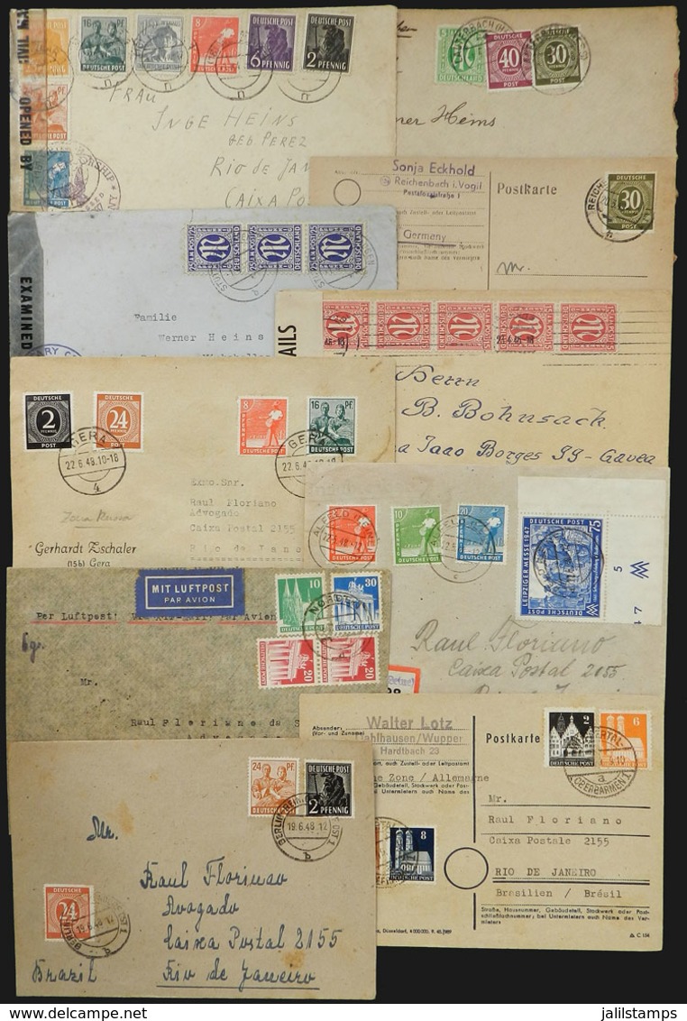 58 GERMANY: 10 Covers Sent To Brazil Between 1946 And 1949, Very Interesting, VF General Quality! - Autres & Non Classés
