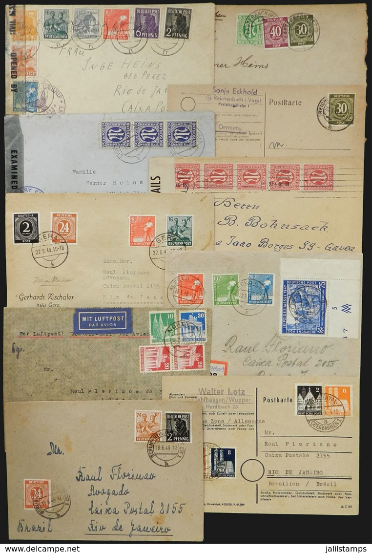 58 GERMANY: 10 Covers Sent To Brazil Between 1946 And 1949, Very Interesting, VF General Quality! - Sonstige & Ohne Zuordnung