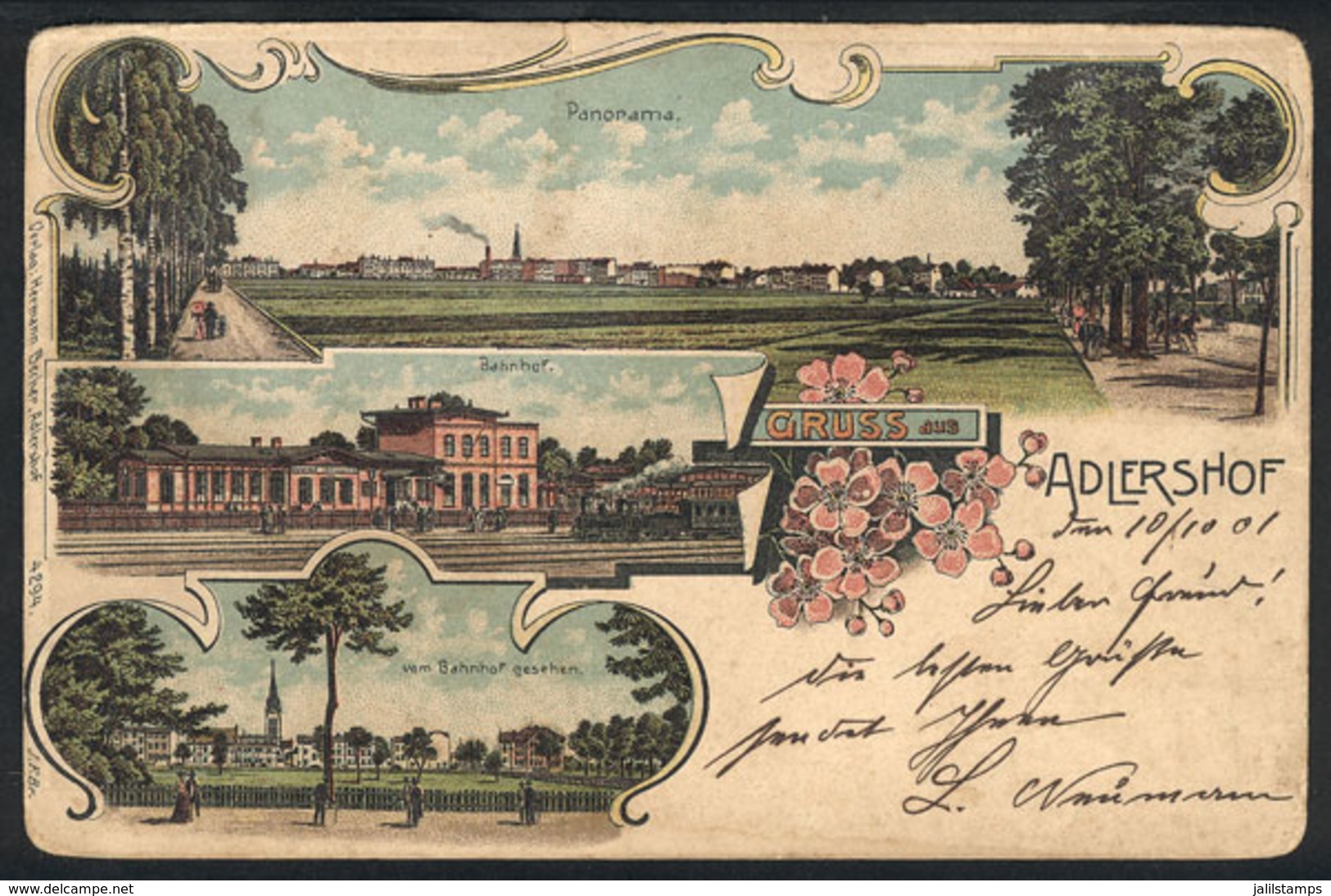 67 GERMANY: ADLERSHOF: Souvenir PC With Various Views Of The City, Used In 1901, Minor Defects - Leipzig