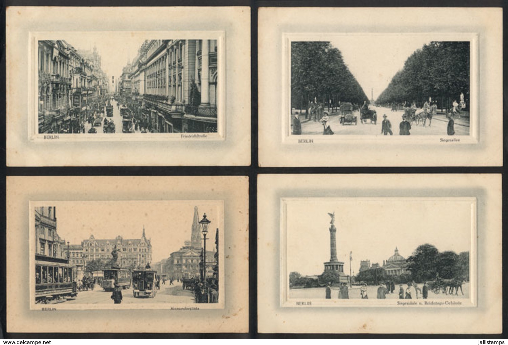 68 GERMANY: BERLIN: 4 Old PCs With Nice Views, Streets, Trams, Carriages, Unused, Fine To VF Quality - Leipzig