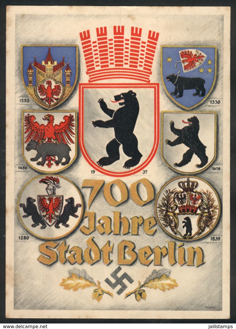 69 GERMANY: Berlin 700 Years, With Nazy Symbol At Bottom, On Back  Special Postmark And Some Stain Spots - Leipzig