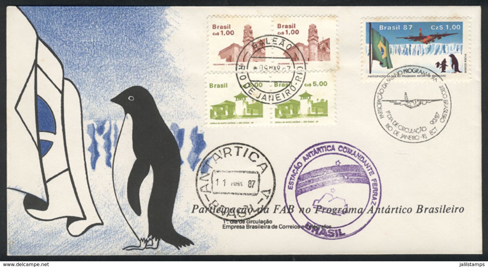 86 BRAZILIAN ANTARCTICA: Cover Of 9/MAR/1987 With Interesting Postal Marks, Very Nice! - Andere & Zonder Classificatie