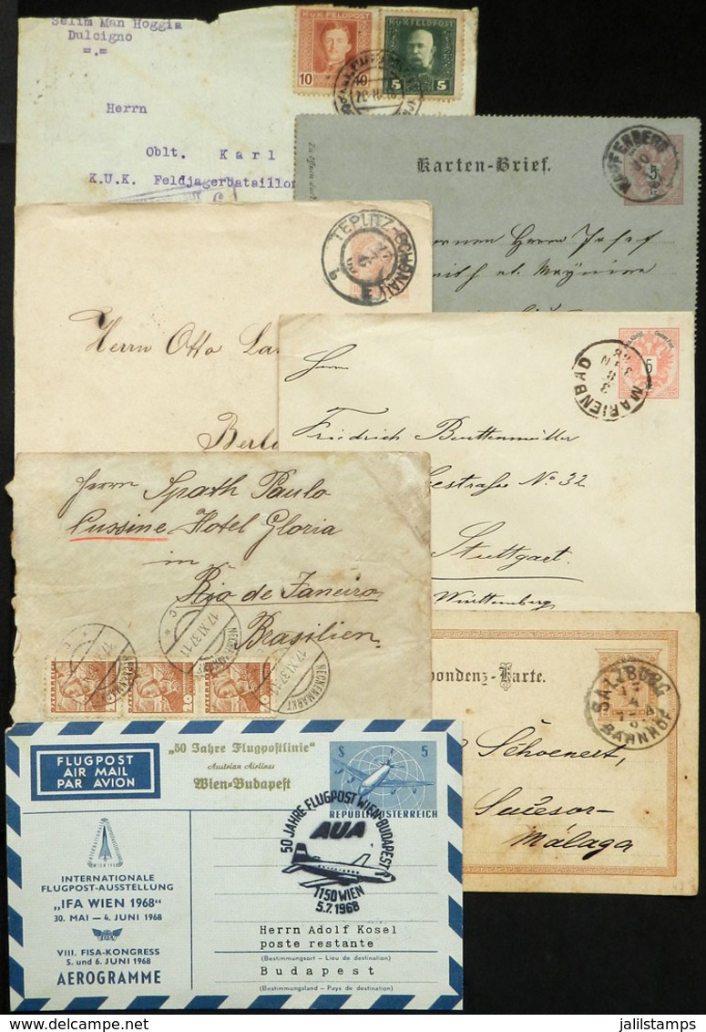 97 AUSTRIA: 7 Covers And Cards Used Between 1887 And 1969, Interesting! - Andere & Zonder Classificatie