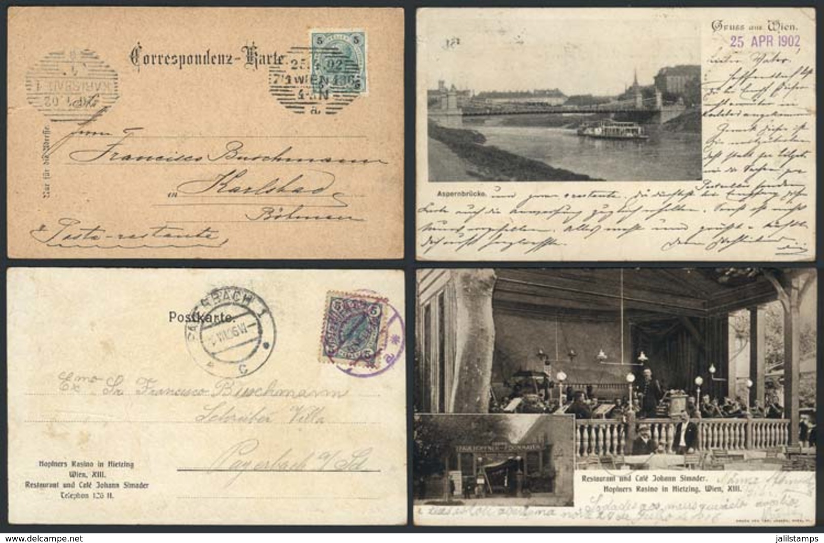 98 AUSTRIA: 2 Postcards With Nice Views, Used In 1902 And 1906, VF! - Altri & Non Classificati