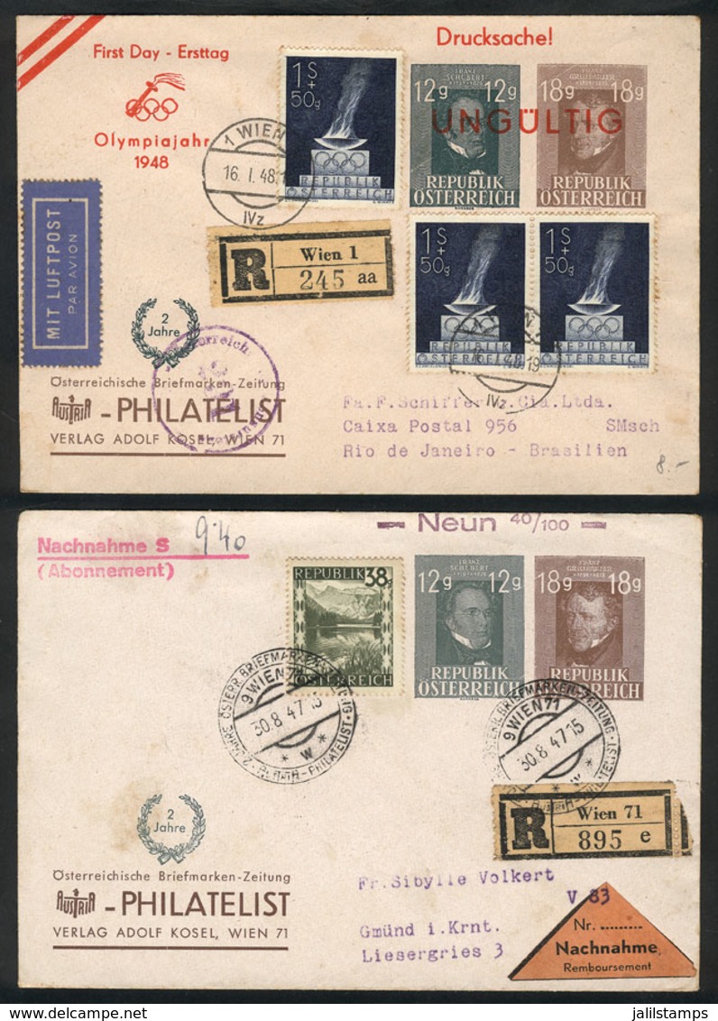 102 AUSTRIA: 2 Covers Of The Years 1947 And 1948, Interesting! - Sonstige & Ohne Zuordnung
