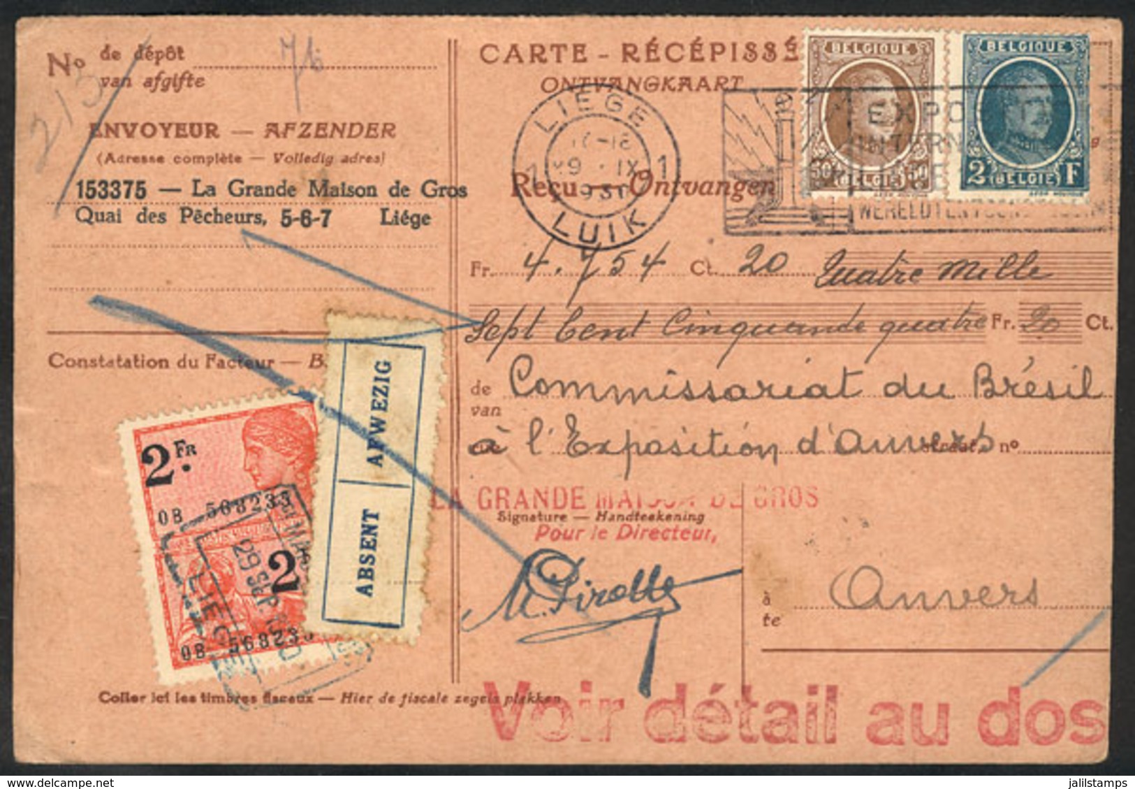 112 BELGIUM: Card Posted On 29/SE/1930, Very Interesting! - Altri & Non Classificati