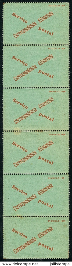 145 BRAZIL: Official Label Of The Post: Correspondencia Dilacerada, Modelo 199", Strip Of 6, Mint With Gum, Fine Quality - Altri & Non Classificati