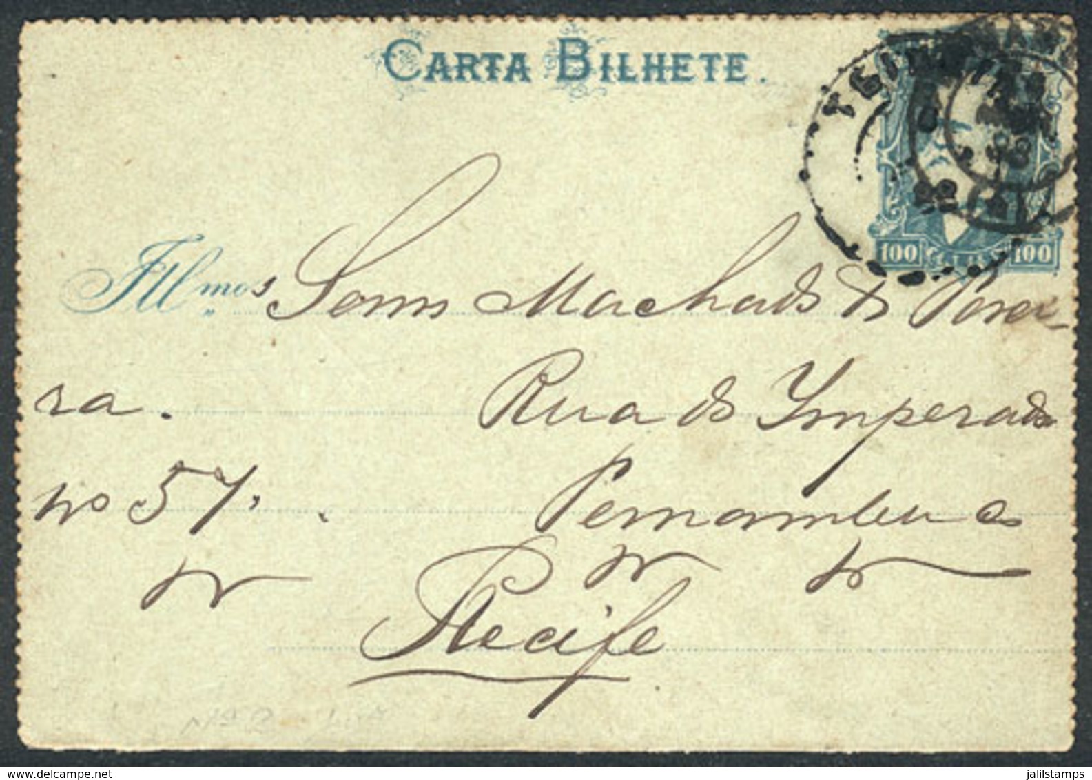 150 BRAZIL: RHM.CB-3, Lettercard Used In 1888, Excellent Quality, Rare, Catalog Value 450Rs. - Interi Postali