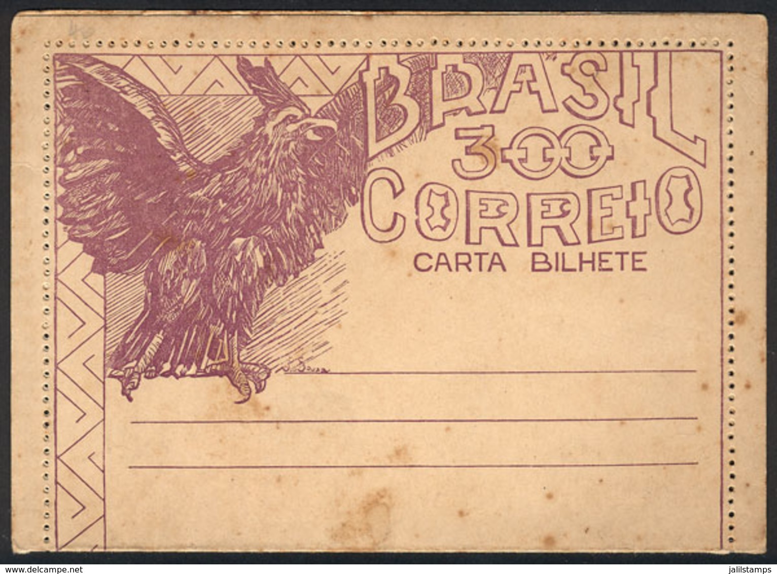 157 BRAZIL: RHM.CB-99, Unused Lettercard, With Some Stain Spots, Low Start! - Interi Postali