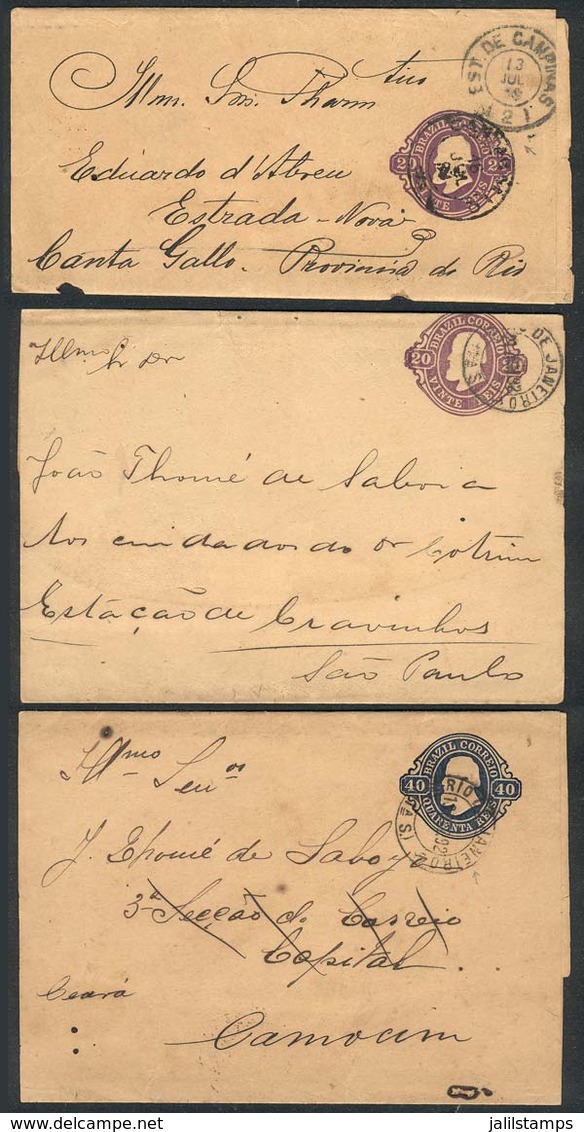 163 BRAZIL: RHM.CT-4 (2 Different Shades) + CT-5 Wrappers, Used And Of Very Fine Quality, Catalog Value 720Rs., Low Star - Interi Postali