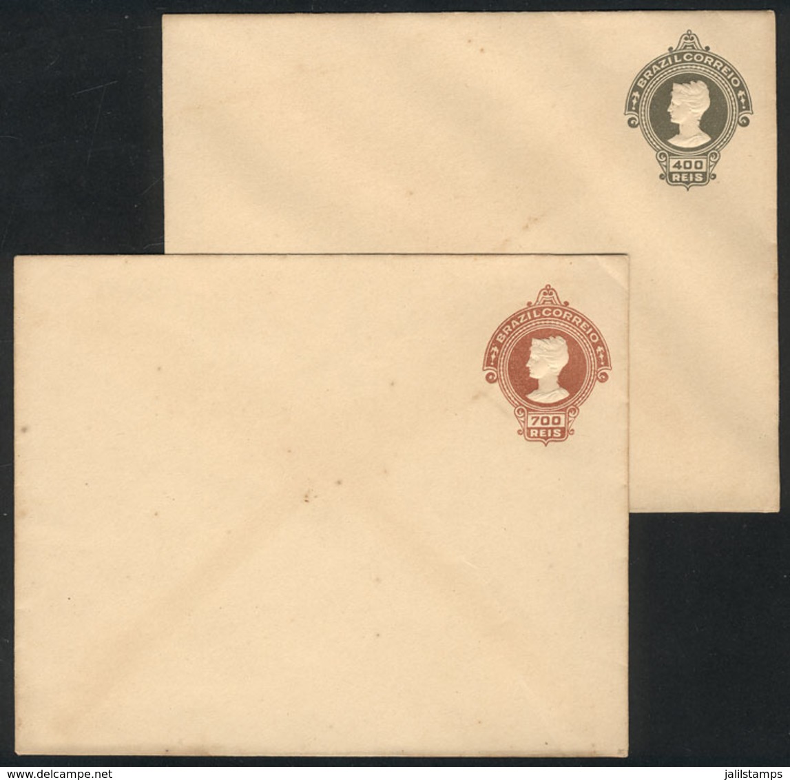 165 BRAZIL: RHM.EN-66 + 67, Unused Stationery Envelopes, Fine To VF Quality, Catalog Value 1,020Rs. - Interi Postali