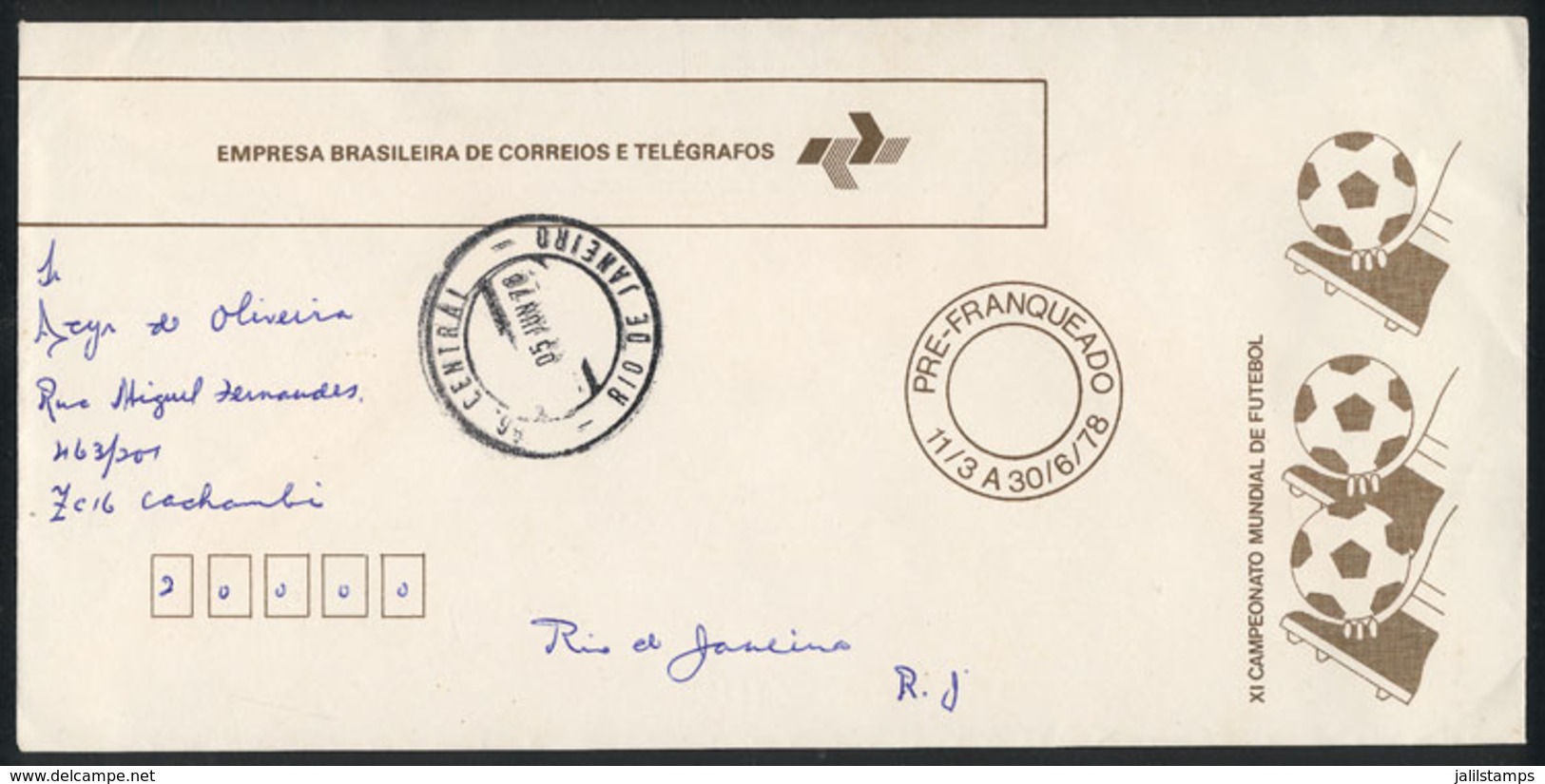 169 BRAZIL: RHM.EN-86, Stationery Envelope Sent To Argentina On 2/JUN/1978, VF, Catalog Value 720Rs. - Ganzsachen