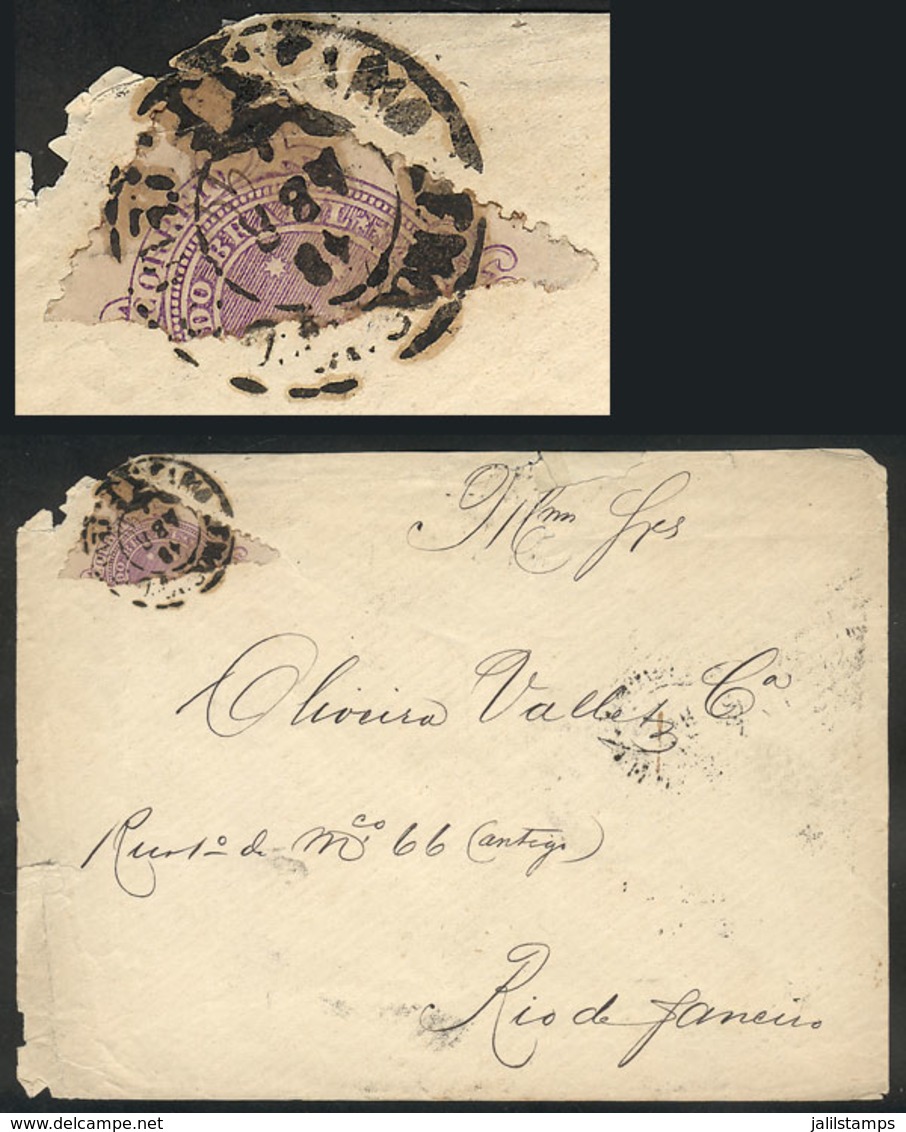 207 BRAZIL: Cover Sent To Rio On 18/AP/1894, Franked By RHM.73 Diagonal Bisect, Transit Backstamp Of Porto Novo And Arri - Altri & Non Classificati