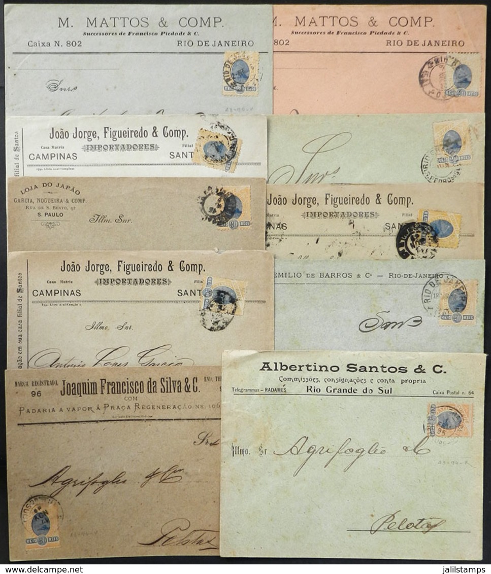 208 BRAZIL: 20 Covers Used In 1895/1896 Approx., All Franked With 20Rs., Interesting! - Altri & Non Classificati