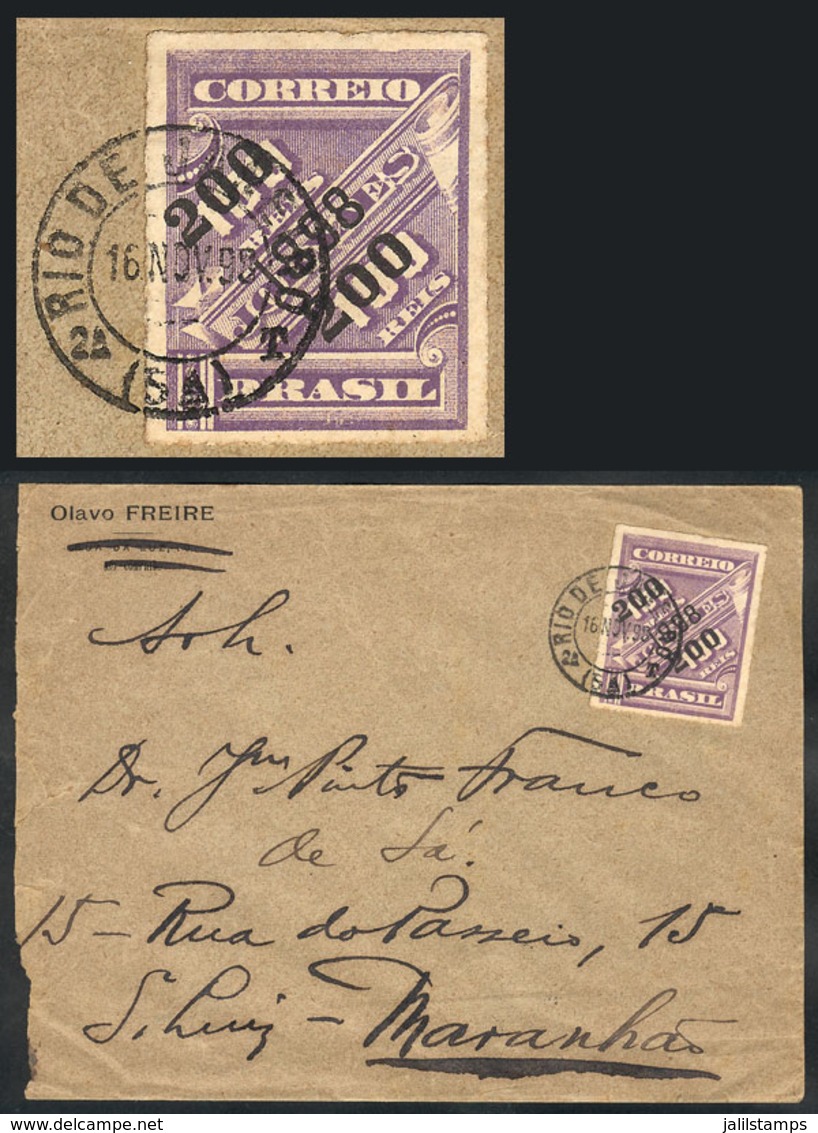 214 BRAZIL: Cover Sent From Rio To Maranhao On 16/NO/1898, Franked By RHM.116, VF Quality! - Altri & Non Classificati