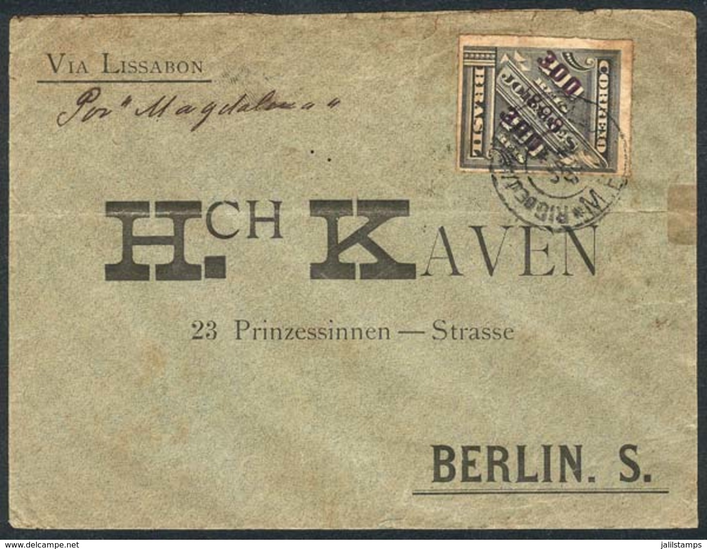 215 BRAZIL: Cover Franked By Sc.131 And Sent From Rio De Janeiro To Berlin On 11/JA/1899, Handsome - Altri & Non Classificati