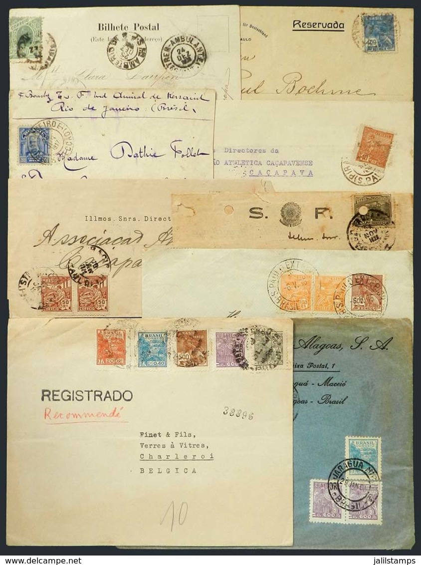 221 BRAZIL: 9 Covers / Cards Used Between 1904 And 1905 (some With Minor Defects), With Interesting Postages And Good Po - Otros & Sin Clasificación