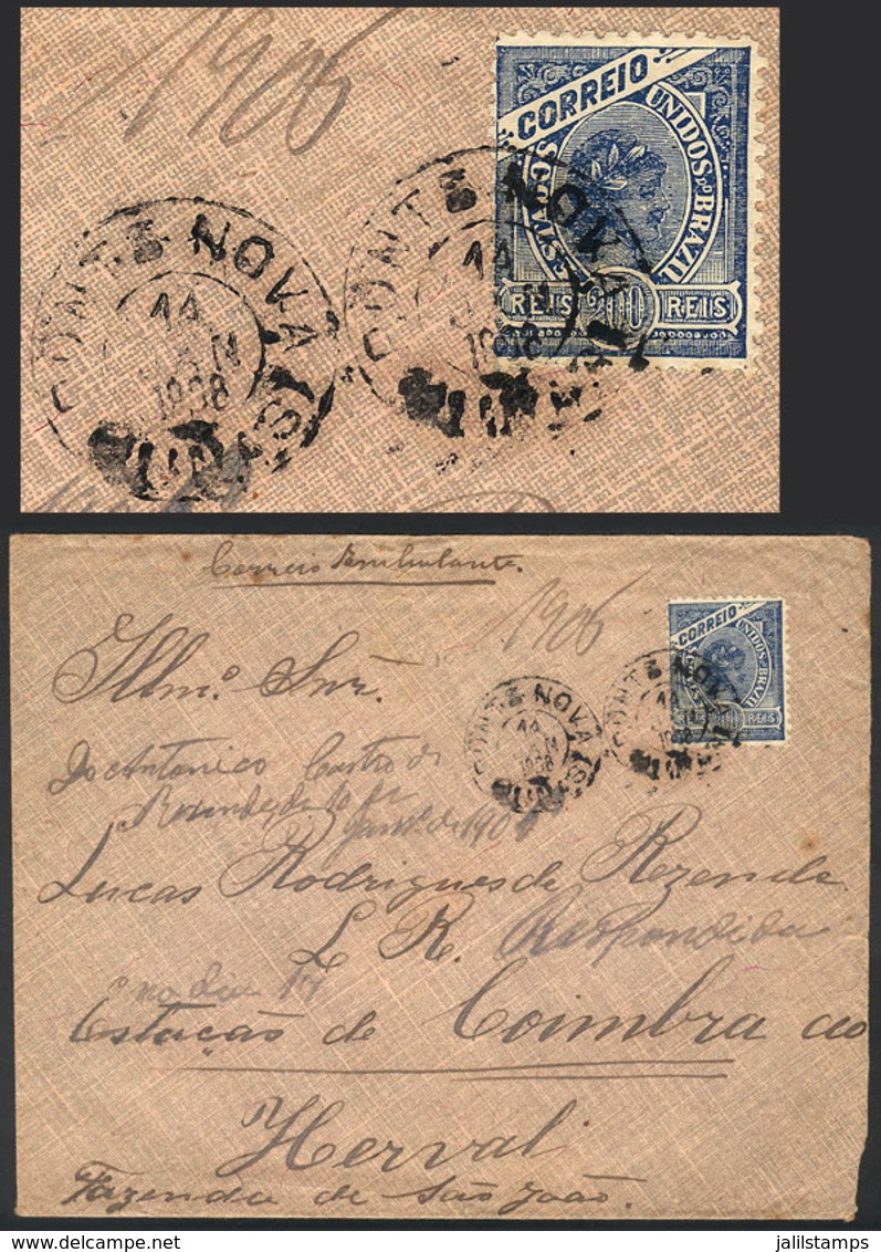 234 BRAZIL: Cover Sent From PONTE-NOVA To Coimbra Do Herval On On 11/JA/1908 Via "Correio Ambulante", Franked With 200Rs - Altri & Non Classificati