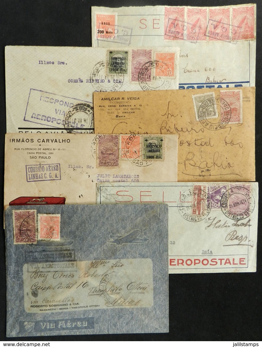 310 BRAZIL: 6 Covers Flown Between 1930 And 1934 Via AEROPOSTALE, Very Fine General Quality, Lot Of Great Interest To Th - Andere & Zonder Classificatie