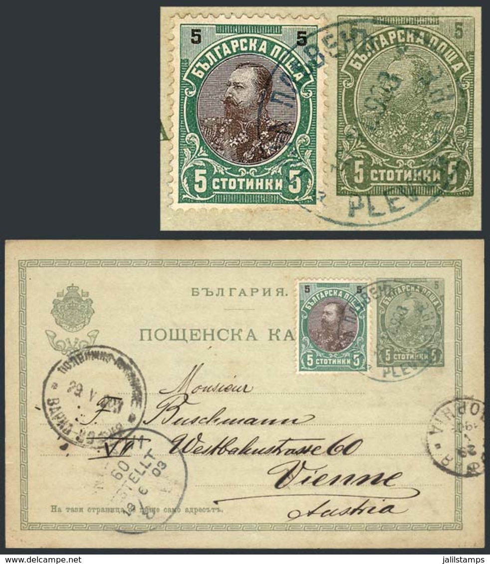 844 BULGARIA: Postal Card Sent From PLEVEN To Wien On 11/JUN/1903, Excellent Quality! - Altri & Non Classificati