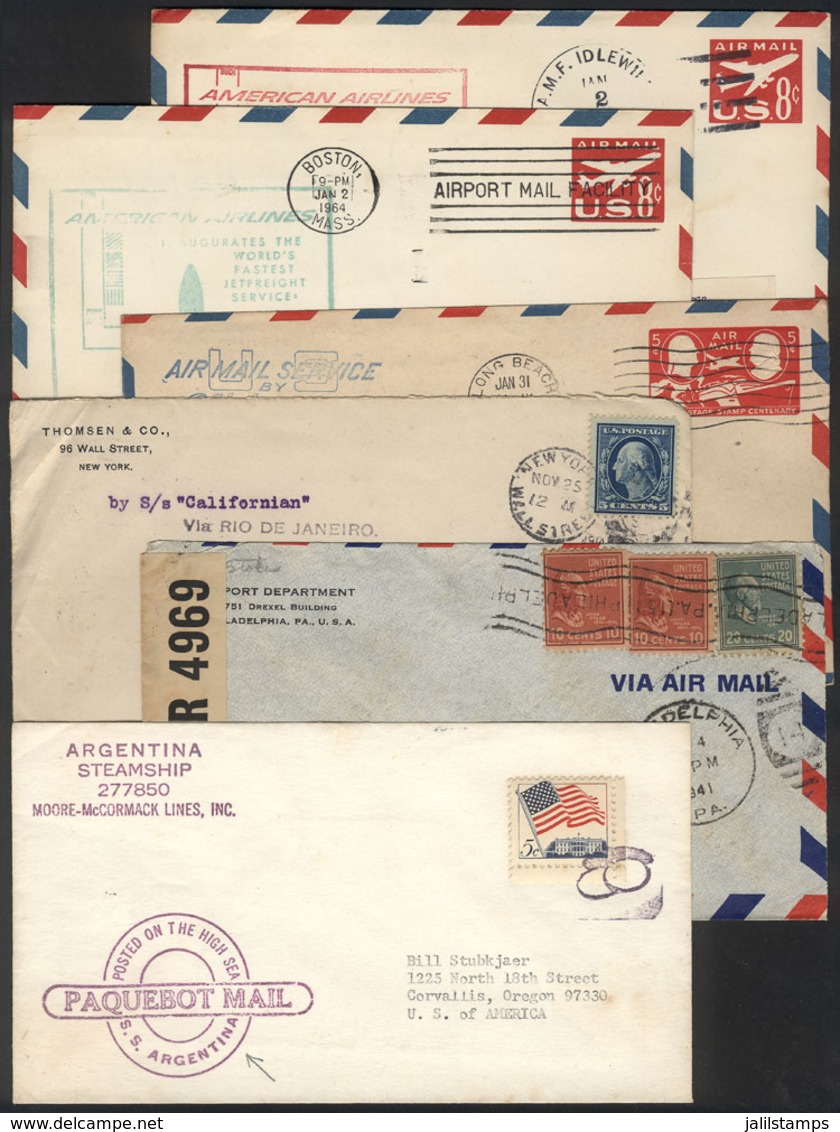 917 UNITED STATES: 6 Covers Posted Between 1914 And 1964, Including 3 Interesting Flights, VF Quality! - Poststempel
