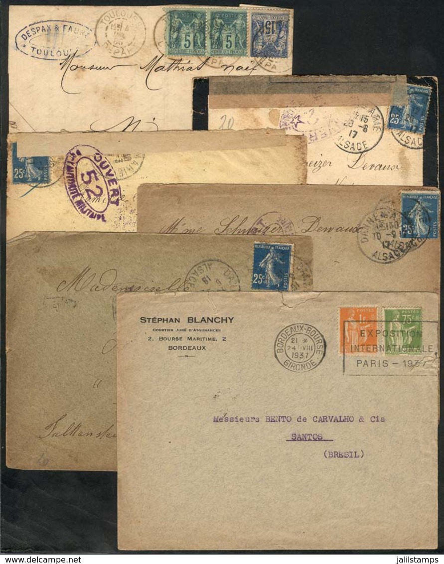 938 FRANCE: 6 Covers Used Between 1886 And 1937, Some With Minor Defects, Low Start - Otros & Sin Clasificación