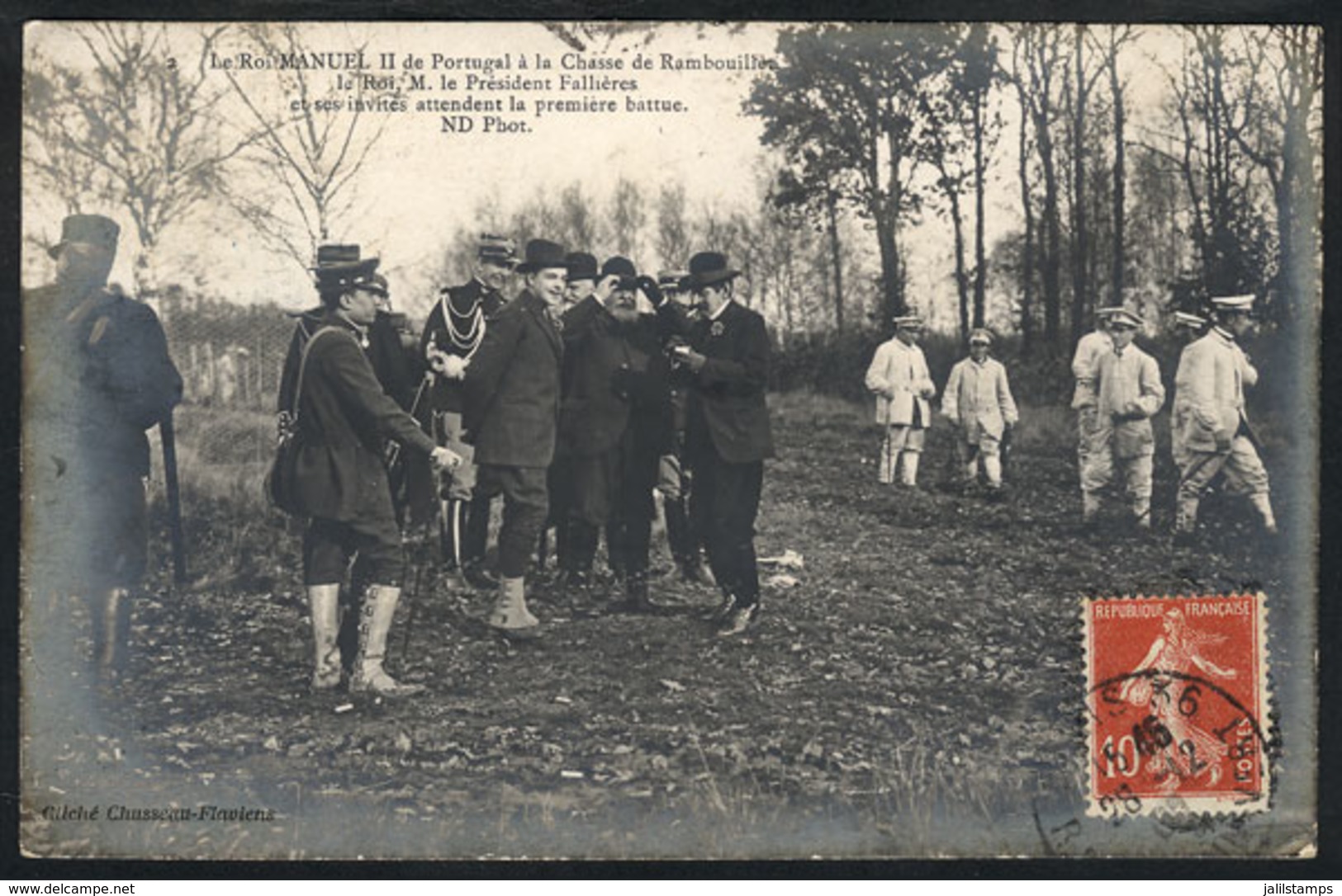 979 FRANCE: President Fallières And King Manuel II Of PORTUGAL Hunting In Rambouillet, PC Sent To Lisboa On 28/DE/1909,  - Altri & Non Classificati
