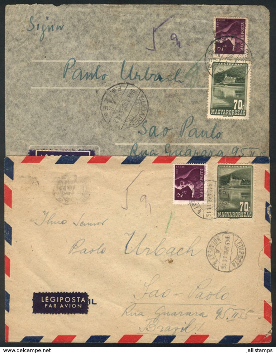1031 HUNGARY: 2 Airmail Covers Sent To Brazil In 1948/9! - Altri & Non Classificati