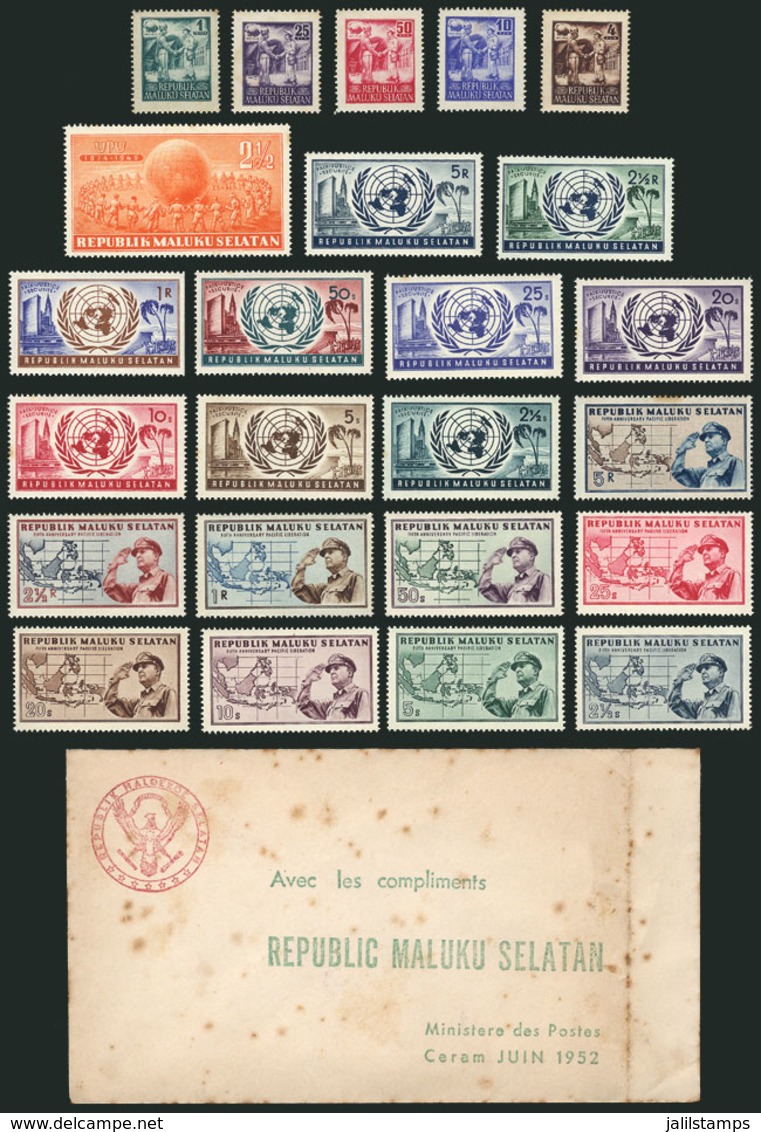 1089 SOUTH MALUKU: Official Cover Of The Post Ministry Containing 3 Complete Sets, Prepared As A Gift For The Postal Rep - Indonesia