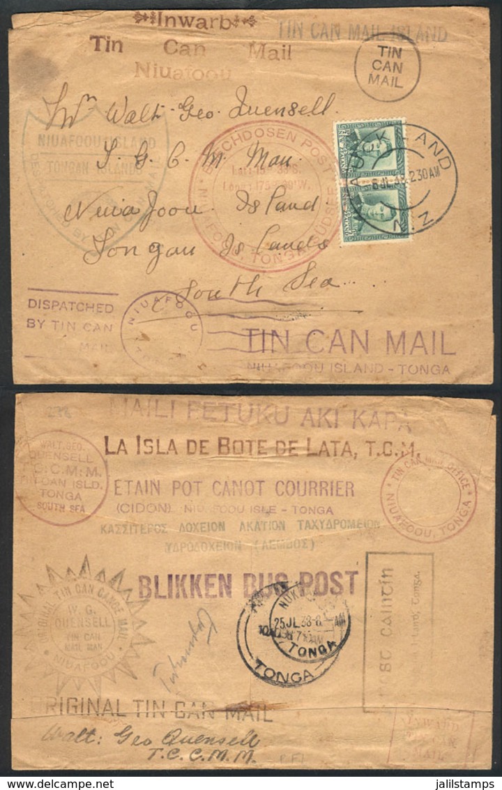 1096 NEW ZEALAND: Cover Sent From Auckland To Niuafoou (Tonga) On 6/JUL/1938, With A Number Of Marks On Front And Back O - Altri & Non Classificati