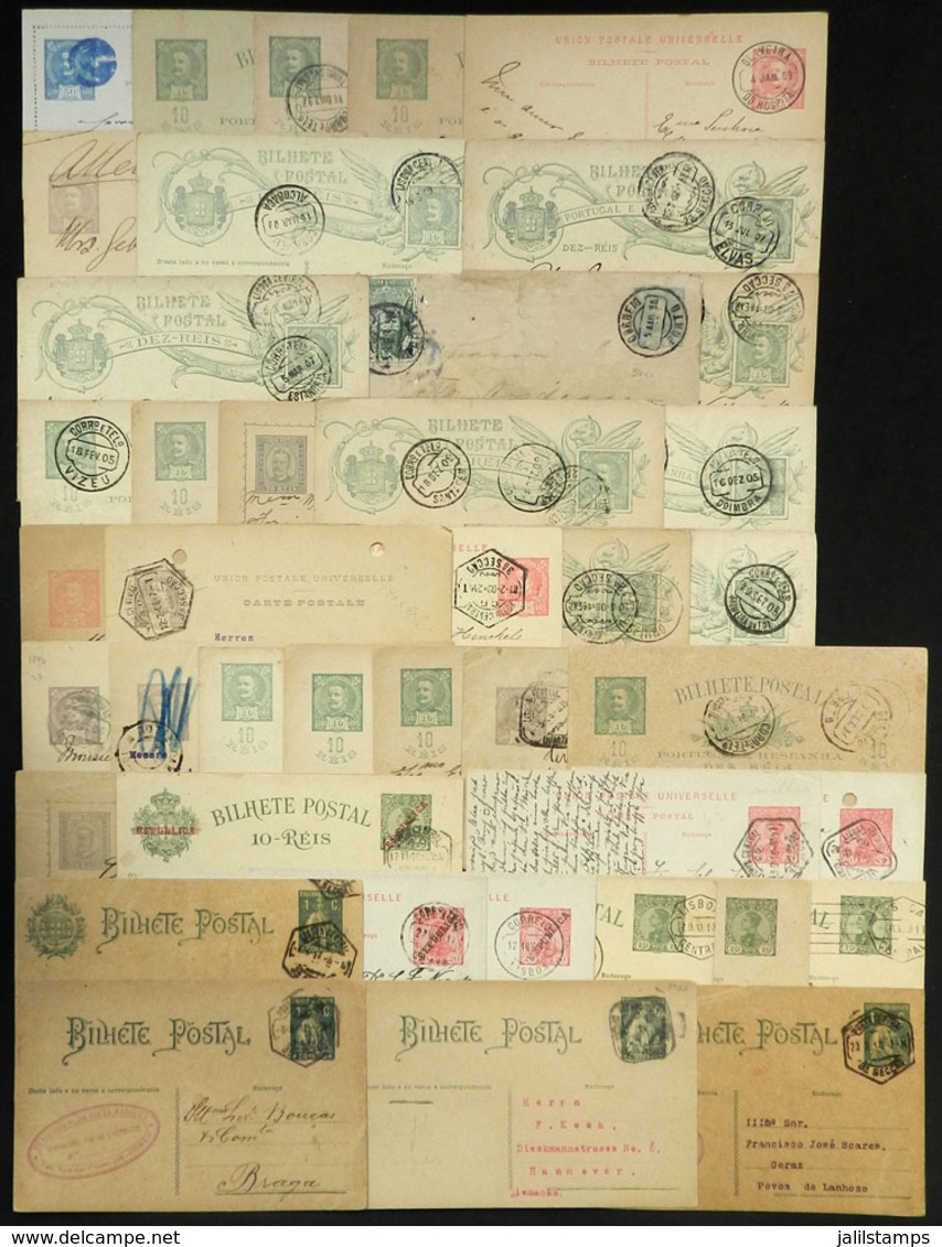 1119 PORTUGAL: More Than 40 Postal Stationeries Used (almost All) Between 1894 And 1910, With Several Interesting Postma - Altri & Non Classificati