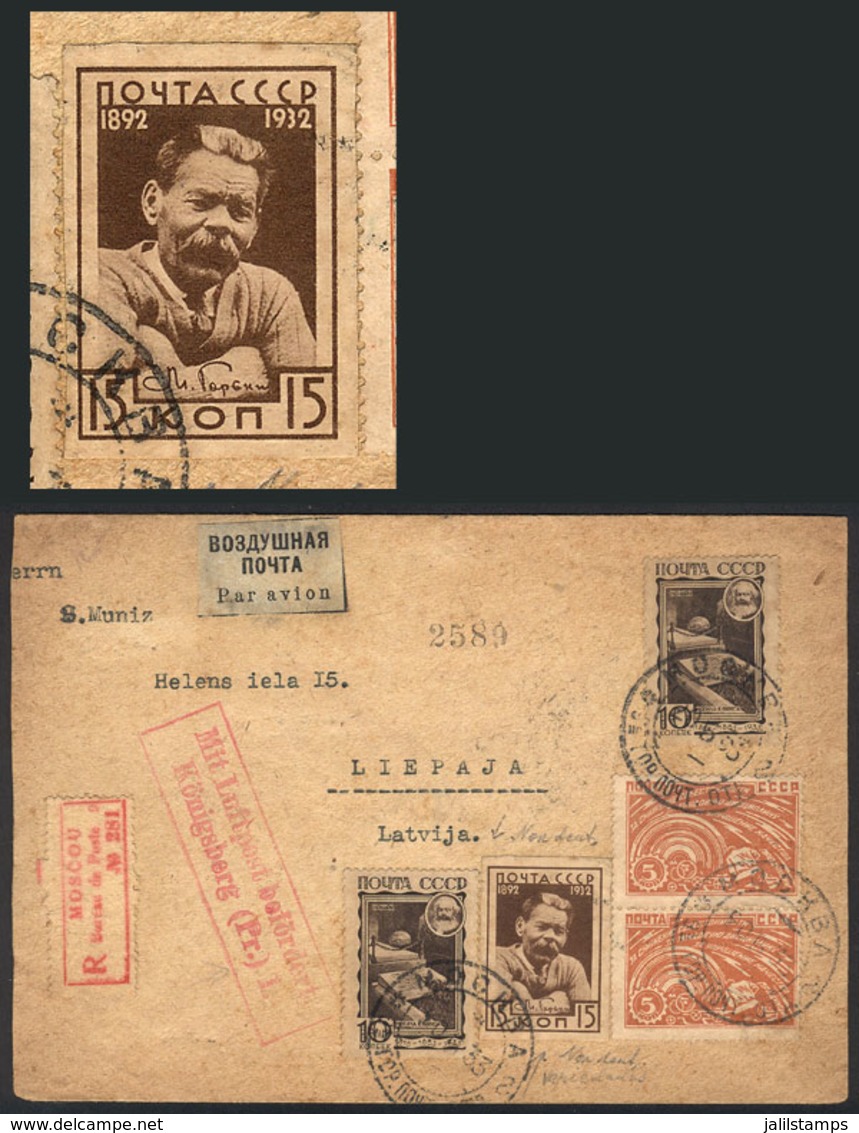 1137 RUSSIA: Registered Airmail Cover Sent From Moscow To Liepaja (Latvia) On 20/MAY/1933, Transit Mark Of Königsberg, W - Altri & Non Classificati