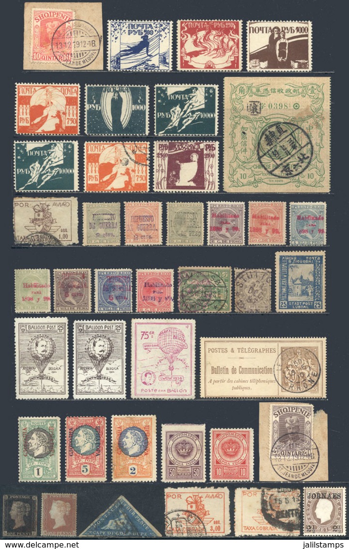 1209 WORLDWIDE: Very Interesting Group Of Old Stamps, Including Some Classics (1p. Black Of Great Britain And 1 Triangul - Andere & Zonder Classificatie