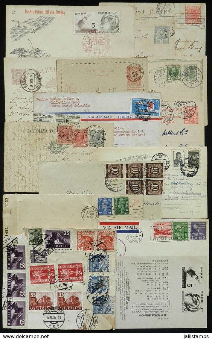 1210 WORLDWIDE: 13 Covers / PC / Postal Stationeries Of Varied Countries And Periods, Used. Also A Card Of The Japanese  - Altri & Non Classificati