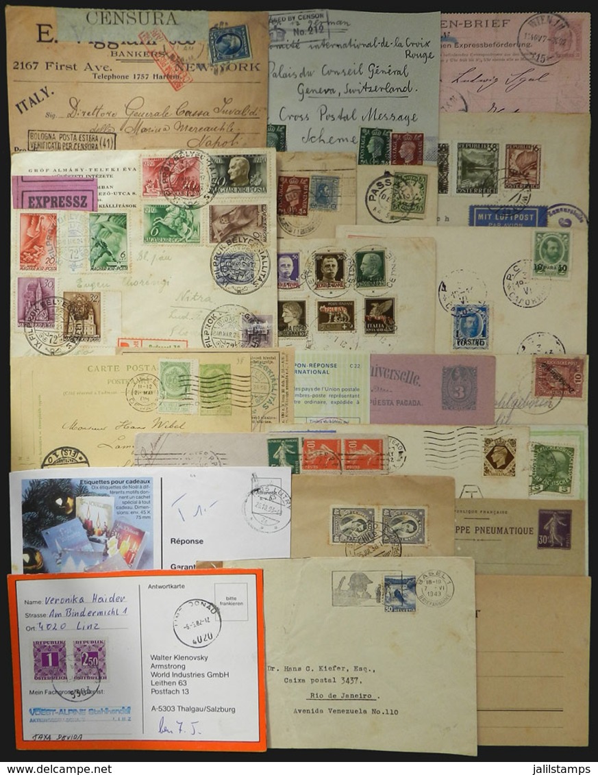 1214 WORLDWIDE: 23 Covers, Cards, Postal Stationeries Etc. From Various Countries And Periods, Mixed Quality, Interestin - Altri & Non Classificati