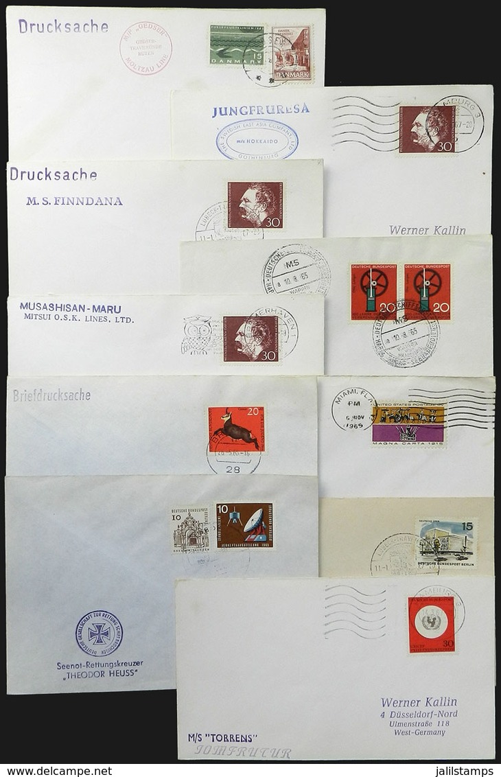 1216 WORLDWIDE: 10 Covers Used In 1960s, With SHIP Postmarks Or Marks, VF Quality! - Other & Unclassified